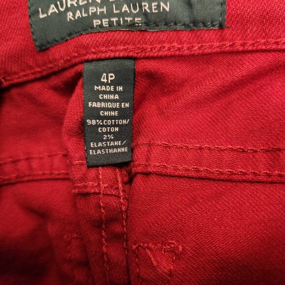 Womens‎ Lauren Jeans Co Lauren Ralph Lauren LRL Red Jeans Size 4P See Desc. EUC - Picture 14 of 16